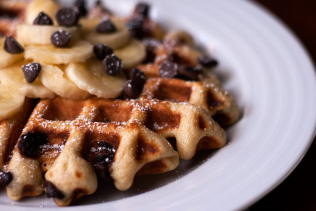 chocolate chip sourdough waffles